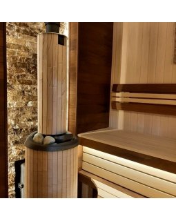Печь банная «Атмосфера L» в ламелях «Окаменевшее дерево»-foto5