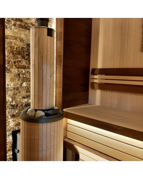 Печь банная «Атмосфера L» в ламелях «Окаменевшее дерево»-foto5
