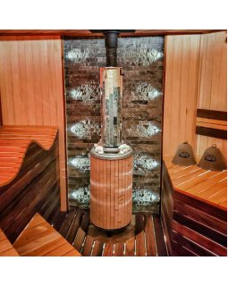 Печь банная «Атмосфера L» в ламелях «Окаменевшее дерево»-foto6