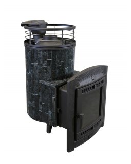 Печь банная «Атмосфера L» Пироксенит ламель+сетка с тоннелем-foto2
