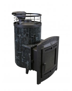 Печь банная «Атмосфера L» Пироксенит ламель+сетка с тоннелем-foto2