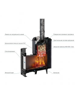 Печь банная «Атмосфера L» в ламелях «Пироксенит»-foto3