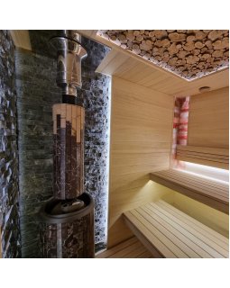 Печь банная «Атмосфера L» в ламелях «Россо Леванто»-foto5