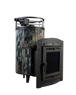 Печь банная «Атмосфера L» Жадеит ламель+сетка с тоннелем-foto2