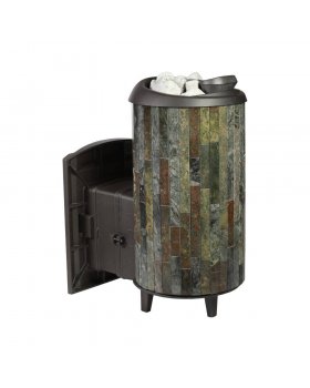 Печь банная «Атмосфера L» в ламелях «Жадеит»-foto2