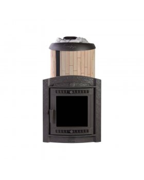 Печь банная «Атмосфера XL» в ламелях «Окаменевшее дерево»