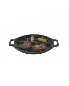 Решетка чугунная круглая "СТЕЙК" Ø 380мм (с ручками)