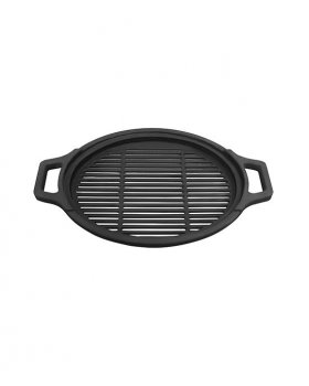 Решетка чугунная круглая "СТЕЙК" Ø 380мм (с ручками)-foto3