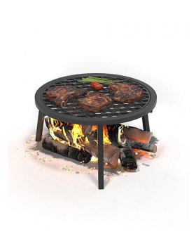 Чугунная решетка "СТЕЙК" Ø 450мм с подставкой