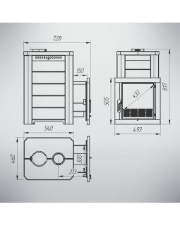 Печь Сказка Стандарт (Камень (Айс Грей))-foto2
