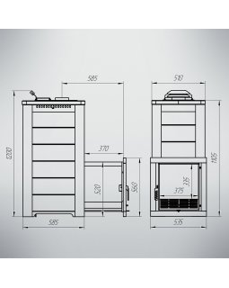 Печь ТЕРМА Сказка Удлиненная (Камень (Айс Грей))-foto2