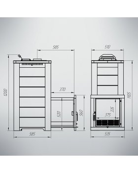 Печь ТЕРМА Сказка Удлиненная (Талькохлорит)-foto2