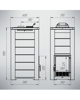 Печь ТЕРМА Сказка Укороченная (Камень (Айс Грей))-foto10