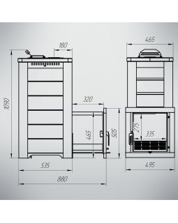 Печь ТЕРМА Сказка Удлиненная (Камень (Айс Грей))-foto3