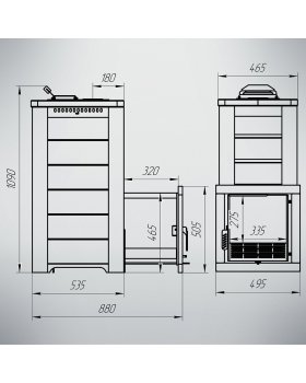 Печь ТЕРМА Сказка Удлиненная (Талькохлорит)-foto3