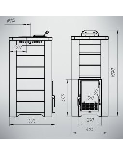 Печь ТЕРМА Сказка Укороченная (Камень (Айс Грей))-foto2