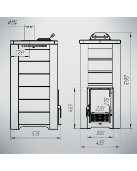 Печь ТЕРМА Сказка Укороченная (Пироксенит)-foto2