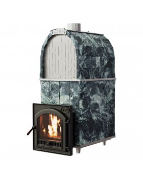Печь Калита Арочная Pro (Чугунный портал с чугунной дверью - талькохлорит)