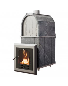 Печь Калита Арочная Pro (Чугунная, с панорамным стеклом - cерпентинит бархат) Печь Калита Арочная Pro (Чугунная, с панорамным стеклом - cерпентинит бархат)