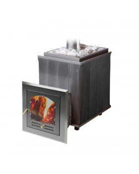 Печь Калита (Чугунная, с панорамным стеклом - талькохлорит)-foto3