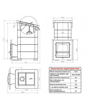 Печь Сударушка Семейная РК в облицовке с фасками (Стальная окрашенная - Талькохлорит)-foto5