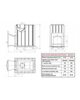 Топочный агрегат Калита (Чугунная, с панорамным стеклом)-foto2