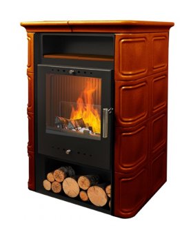 Печь-камин NORDflam VERA BROWN 6 кВт (коричневая)