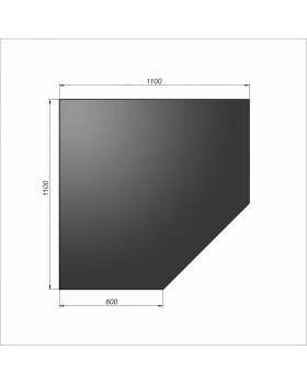 Лист напольный угловой Везувий черный 2мм (1100х1100х2мм)