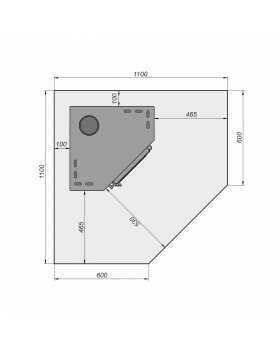 Лист напольный угловой Везувий черный 2мм (1100х1100х2мм)-foto2
